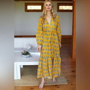Emerson Fry Yellow Floral Maxi Dress